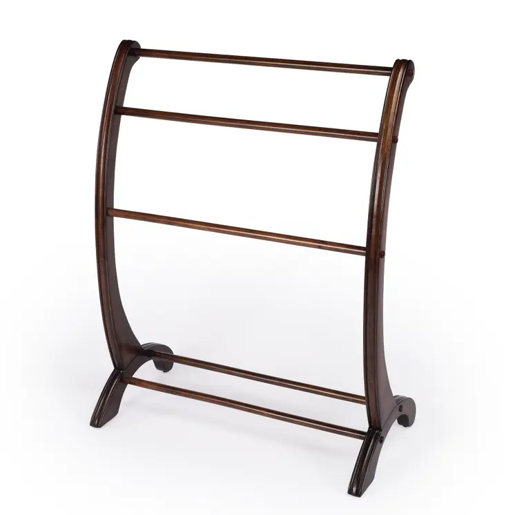 36" Deep Cherry Brown Wood Blanket Stand