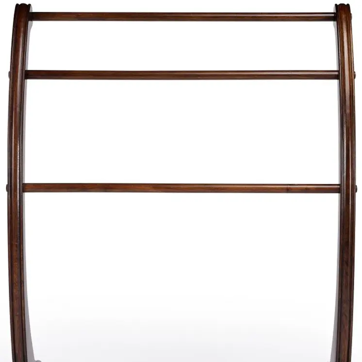 36" Deep Cherry Brown Wood Blanket Stand