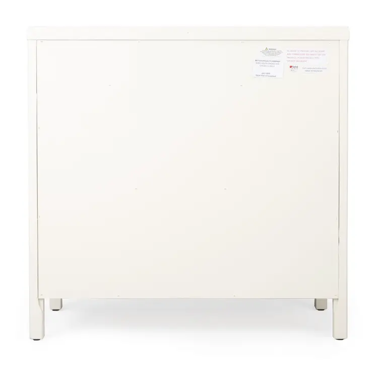 31" White Solid Wood Two Drawer Sideboard with Two Doors