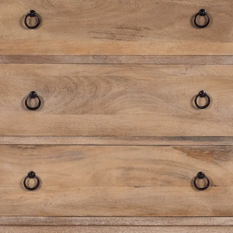 28" Natural Wood Solid Wood Three Drawer Dresser