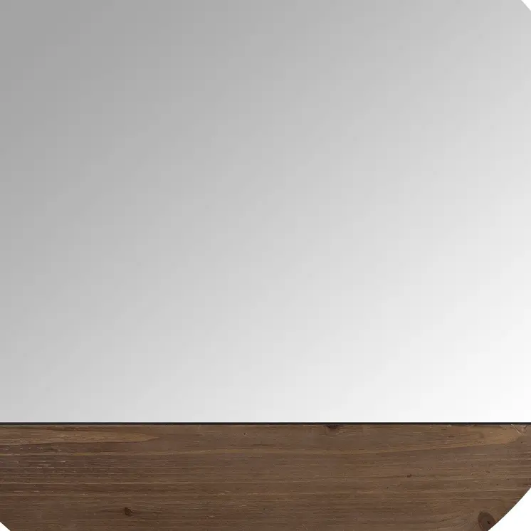 24" Brown Round Unframed Accent Mirror