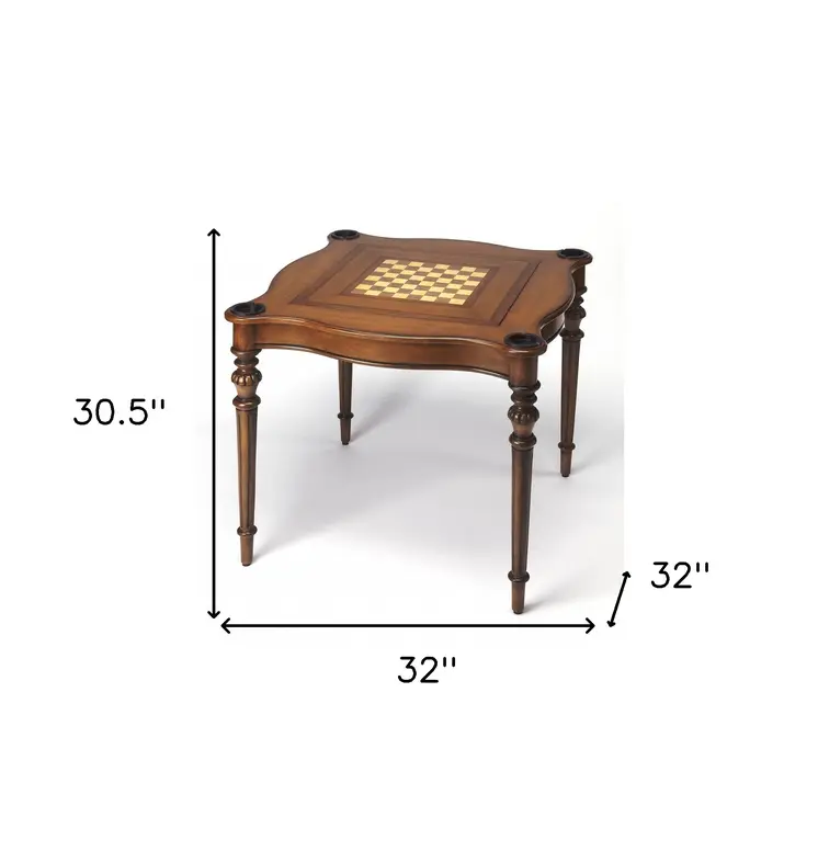 32" Brown Solid Wood Square Coffee Table