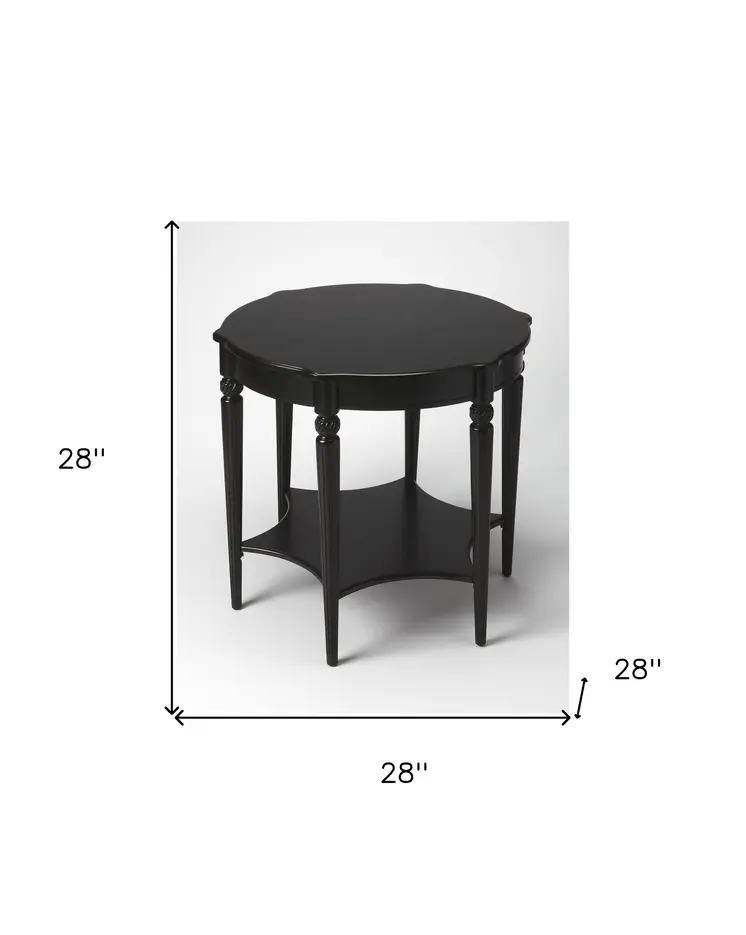 28" Brown Wood Round Coffee Table With Shelf