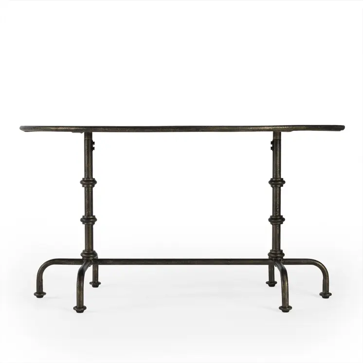 38" Silver Aluminum Oval Coffee Table