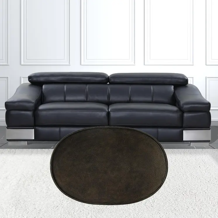 38" Silver Aluminum Oval Coffee Table