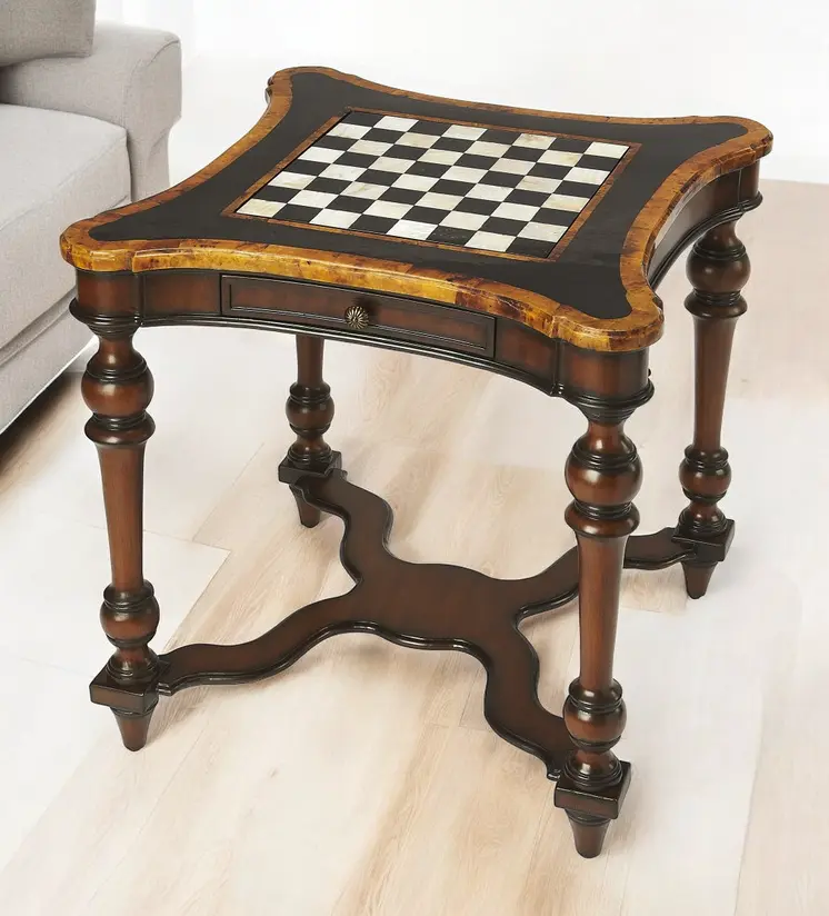 28" Brown Wood Square Coffee Table With Drawer