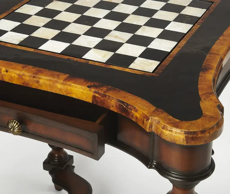 28" Brown Wood Square Coffee Table With Drawer