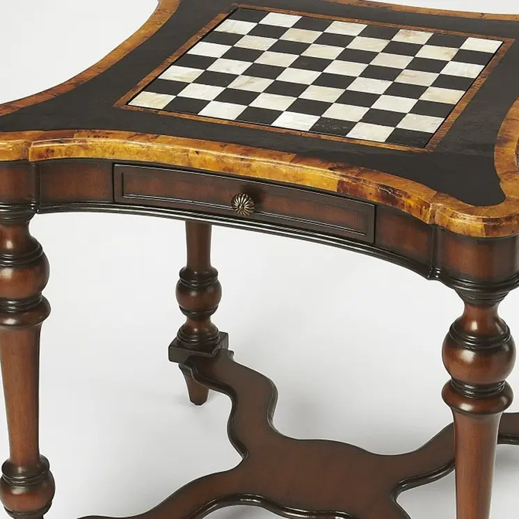 28" Brown Wood Square Coffee Table With Drawer