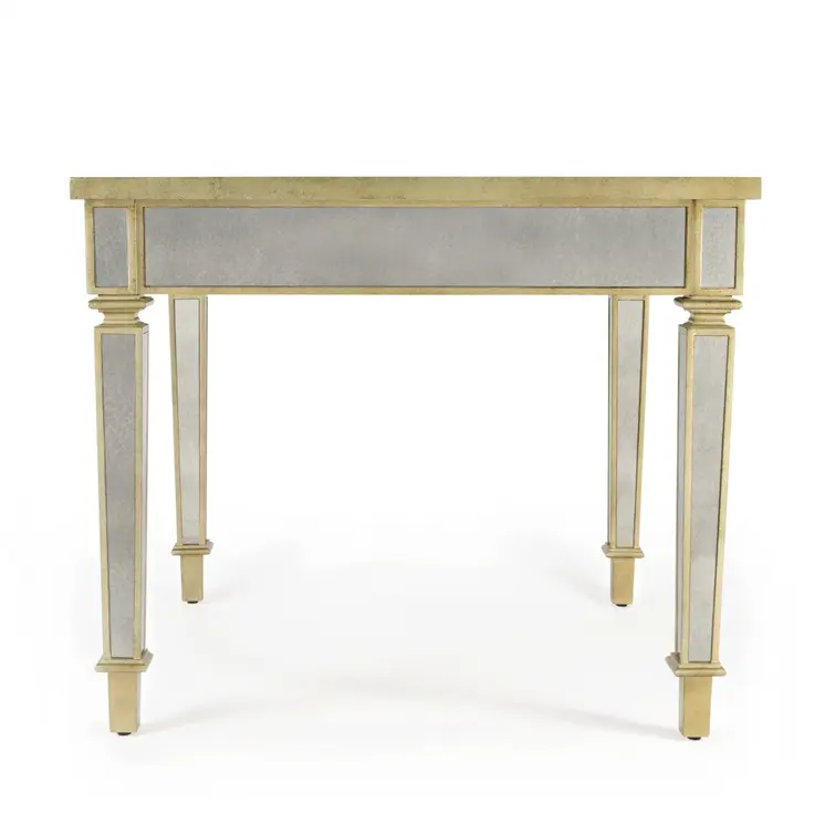 36" Brown and Silver Wood Coffee Table