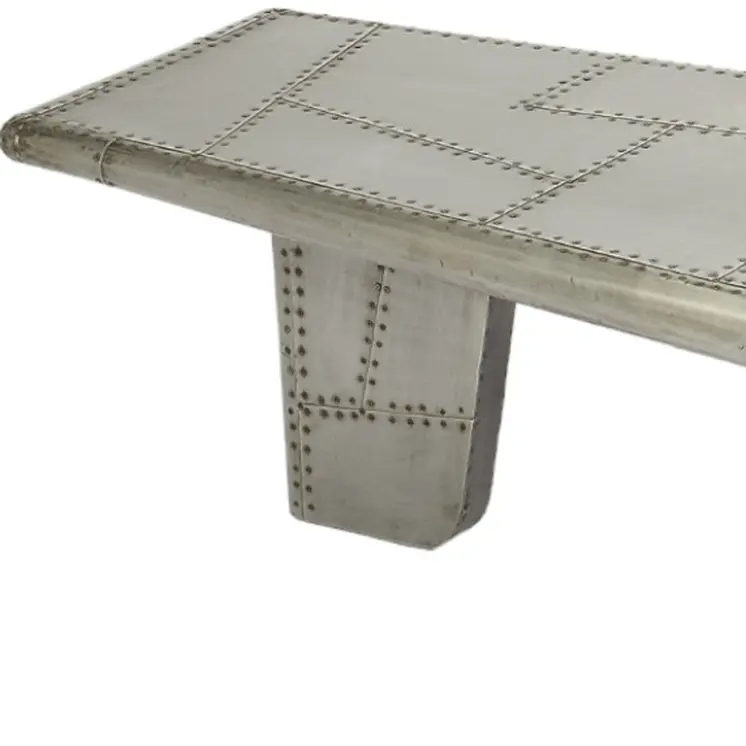 52" Gray Aluminum and Metal Frame Coffee Table