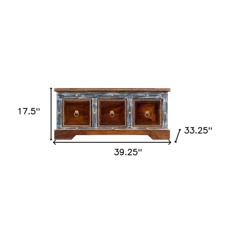 39" Brown Wood Coffee Table