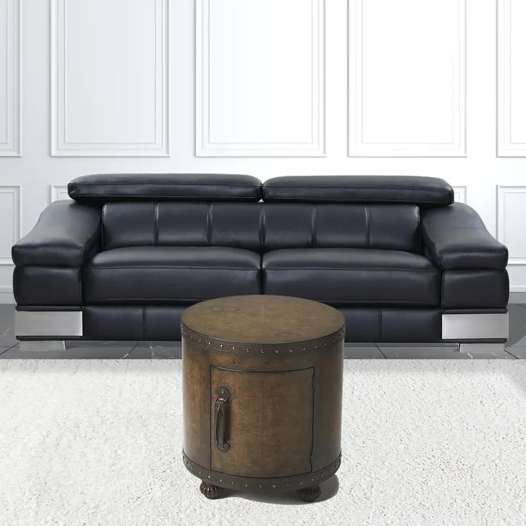 20" Brown Wood Round Coffee Table