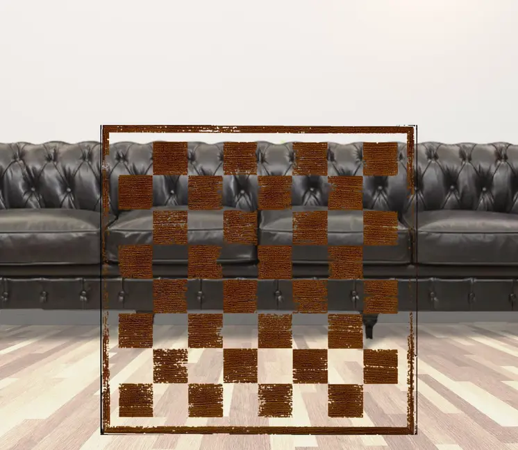29" Brown and Dark Brown Wood Square Coffee Table With Drawer