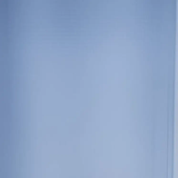 11" Blue And Clear Cylinder Crystal Glass Table Vase