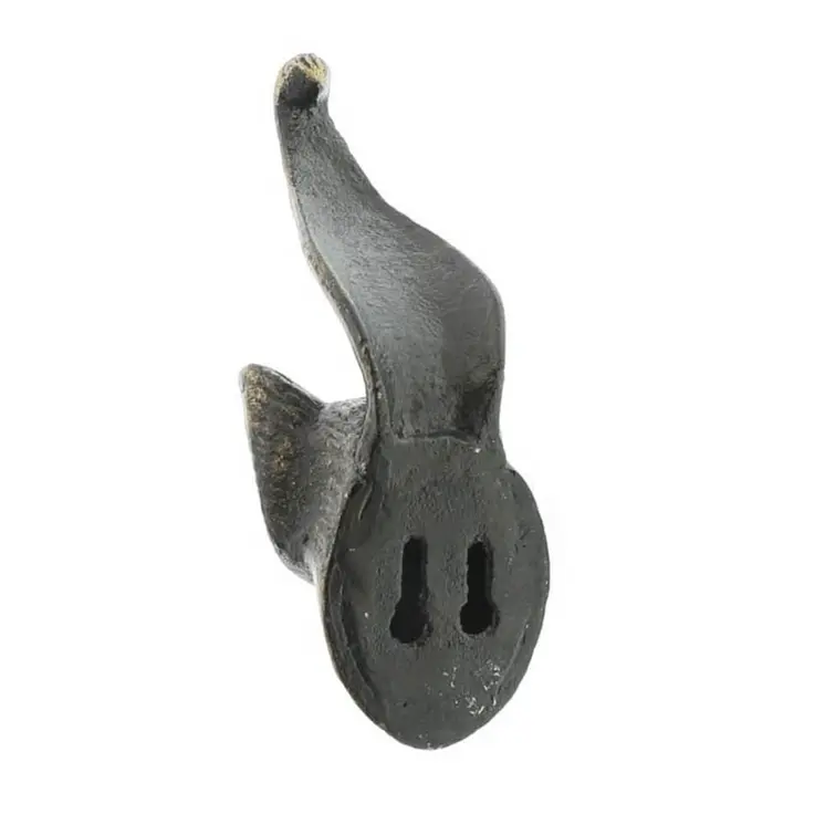 5" Brass Cast Iron Fox Dimensional Hanging Wall Hook