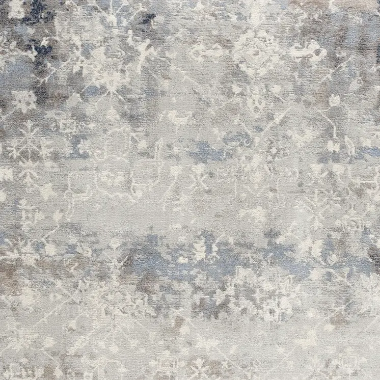 2' X 3' Navy And Beige Distressed Vines Scatter Rug