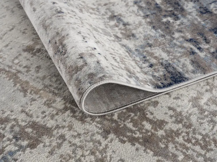 2' X 13' Navy Blue Distressed Striations Runner Rug