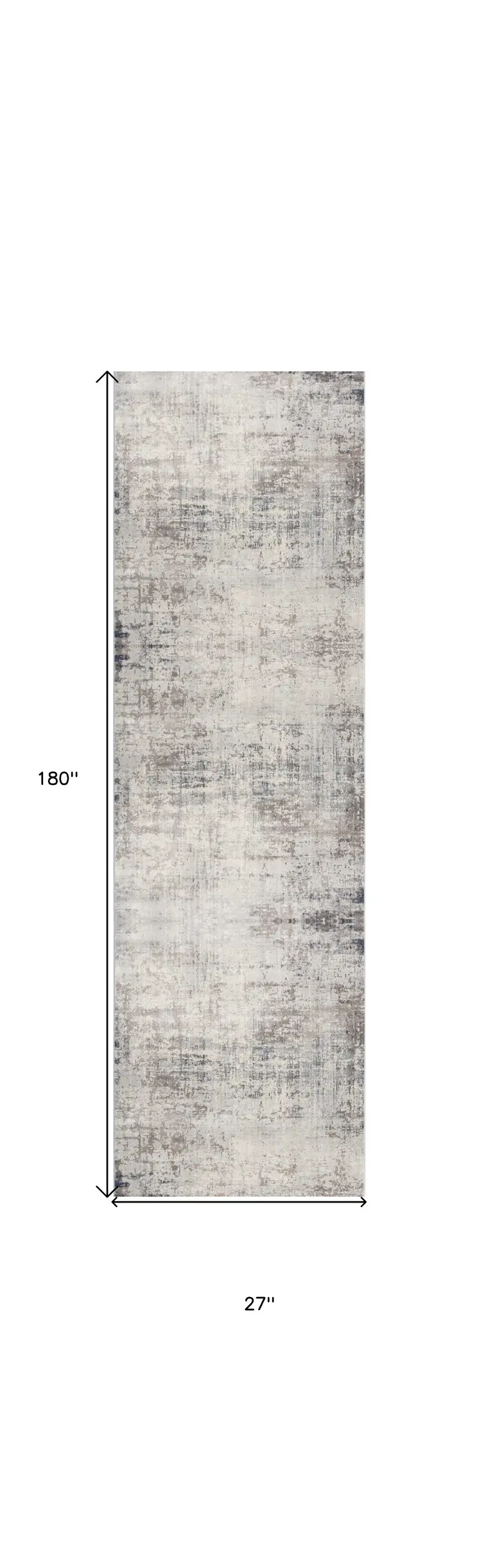 2' X 15' Navy Blue Distressed Striations Runner Rug