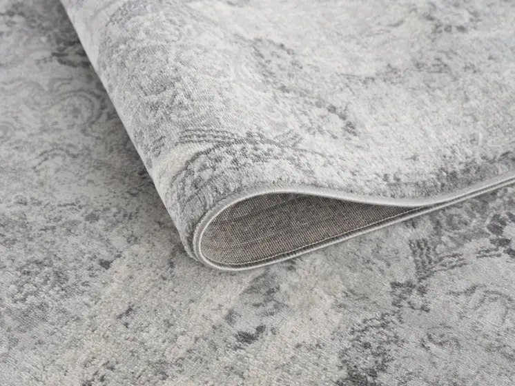 2' X 10' Gray Distressed Trellis Pattern Runner Rug