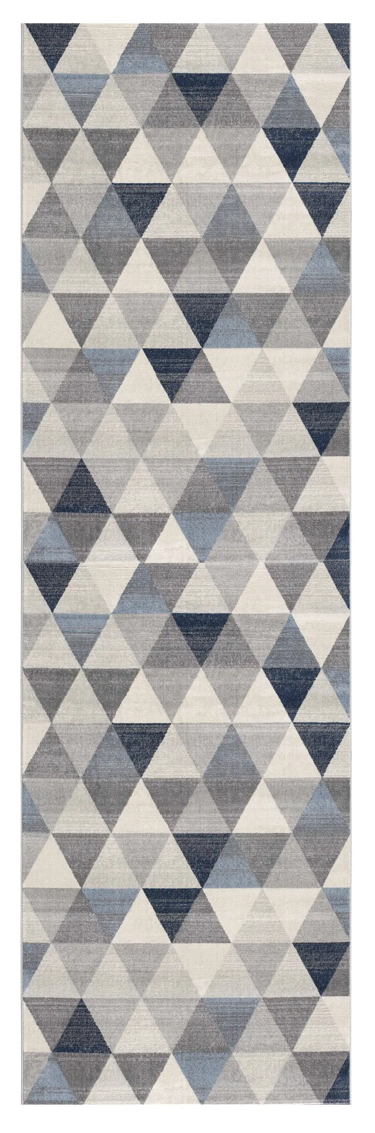 2' X 20' Navy Blue Geometric Diamond Runner Rug