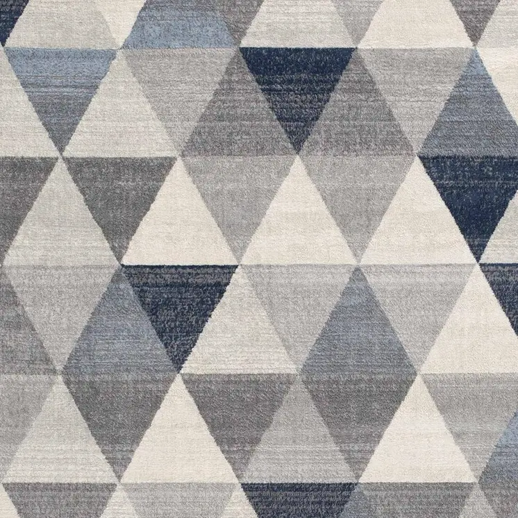 2' X 20' Navy Blue Geometric Diamond Runner Rug