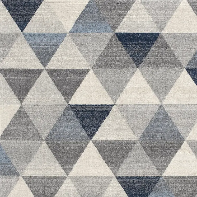 2' X 3' Navy Blue Geometric Diamond Scatter Rug