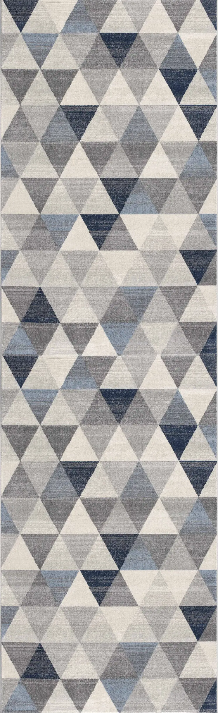 2' X 6' Navy Blue Geometric Diamond Area Rug