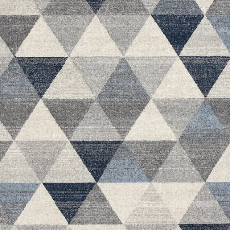4' X 6' Navy Blue Geometric Diamond Area Rug