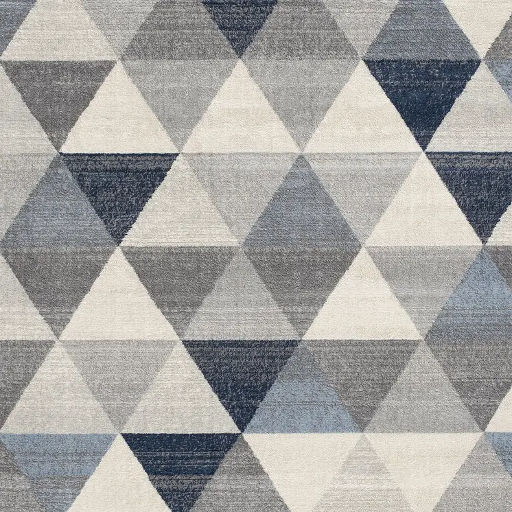8' X 11' Navy Blue Geometric Diamond Area Rug
