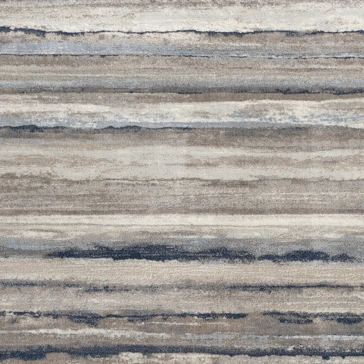 2' X 3' Blue And Beige Distressed Stripes Scatter Rug