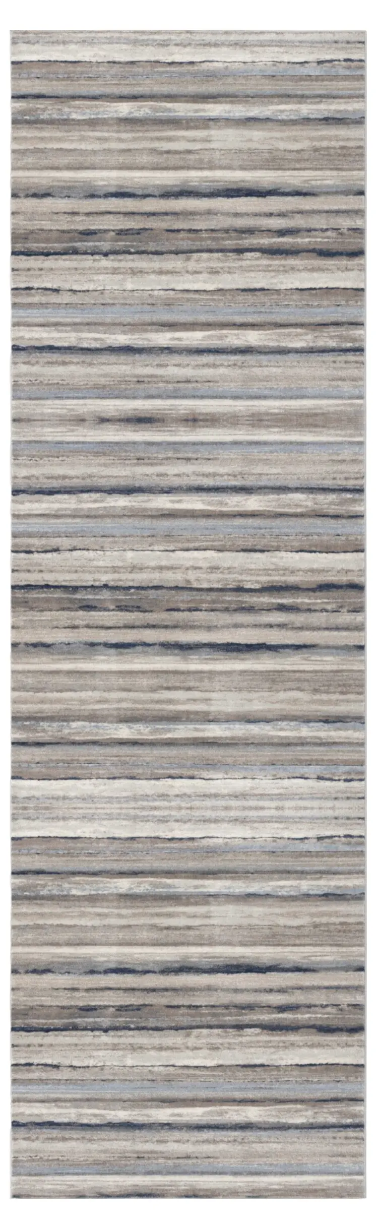 8' Blue Striped Runner Rug