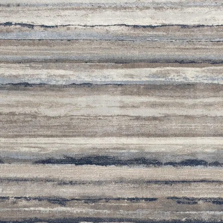 4' X 6' Blue And Beige Distressed Stripes Area Rug