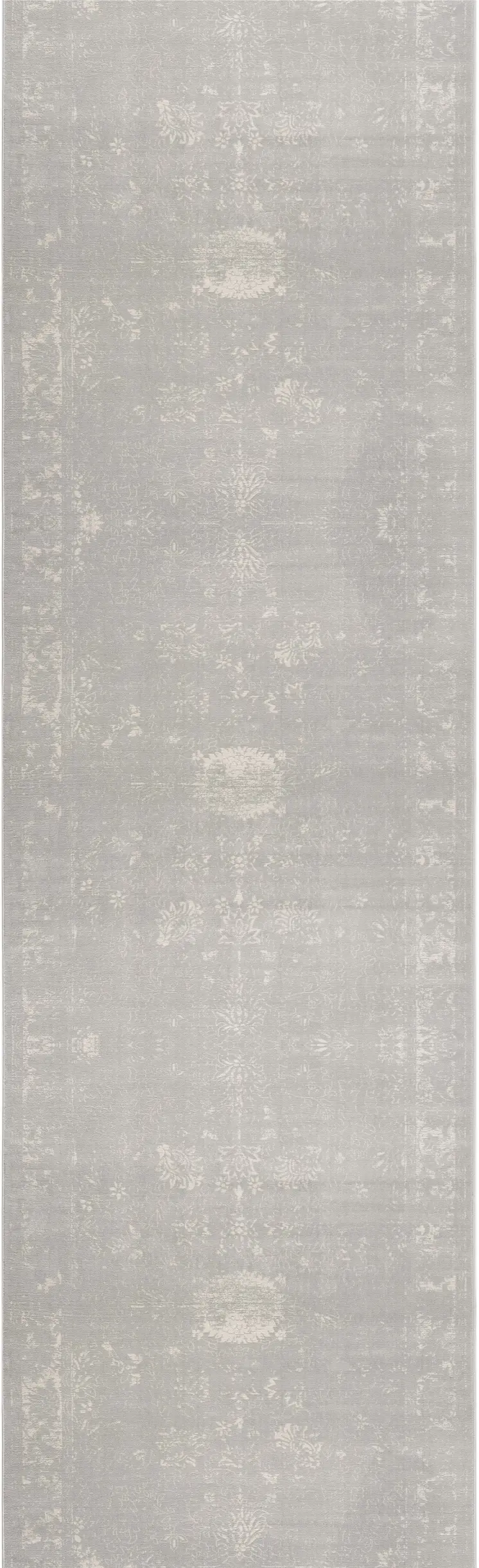 2' X 8' Modern Gray Distressed Runner Rug
