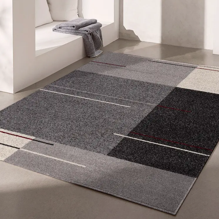 5' X 8' Gray Modern Geometric Area Rug