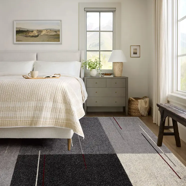 5' X 8' Gray Modern Geometric Area Rug