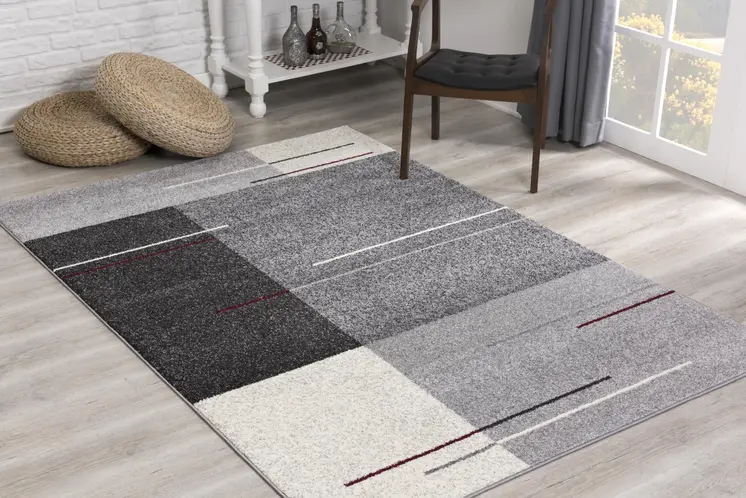 5' X 8' Gray Modern Geometric Area Rug
