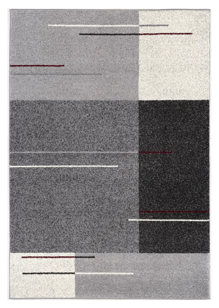 5' X 8' Gray Modern Geometric Area Rug