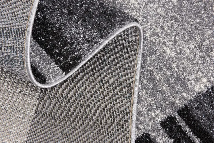 7' X 9' Gray Modern Bordered Area Rug