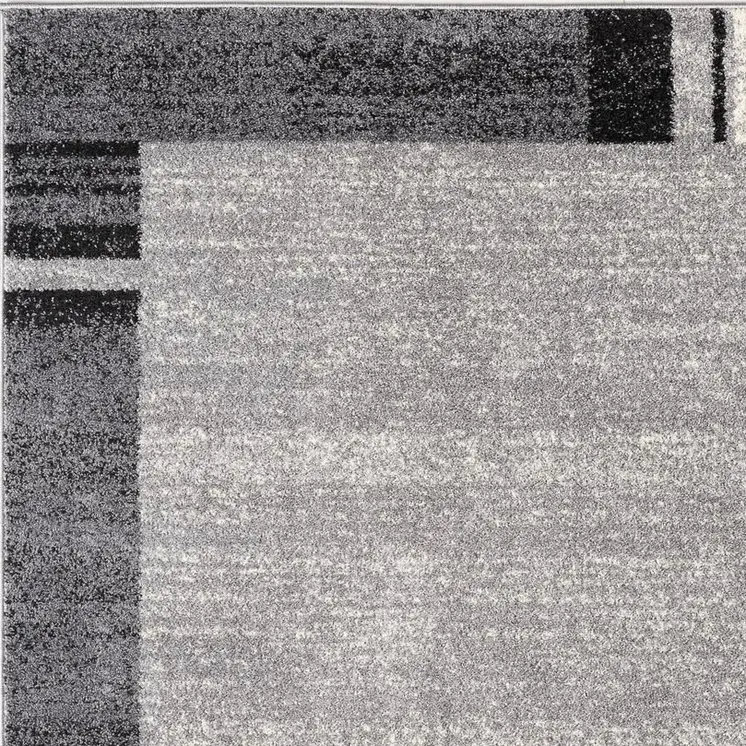 7' X 9' Gray Modern Bordered Area Rug