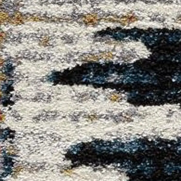 8' X 11' Blue And Ivory Abstract Area Rug