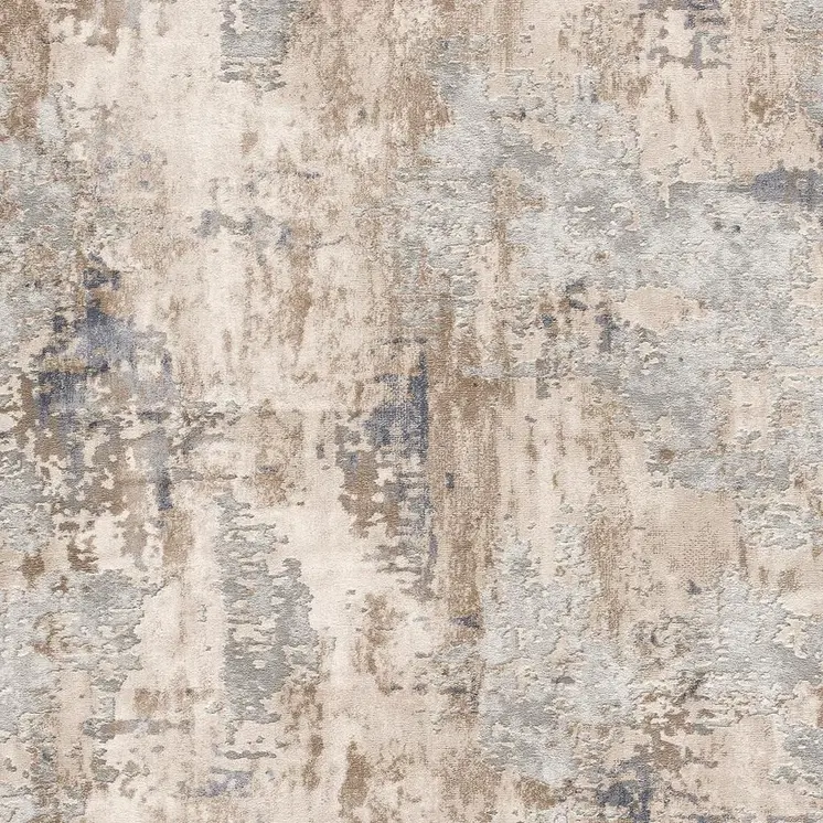 7' X 10' Beige And Ivory Abstract Area Rug