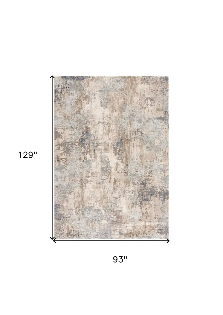 8' X 10' Beige Abstract Dhurrie Area Rug
