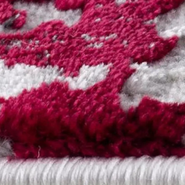 8' X 10' Red and Gray Modern Abstract Area Rug