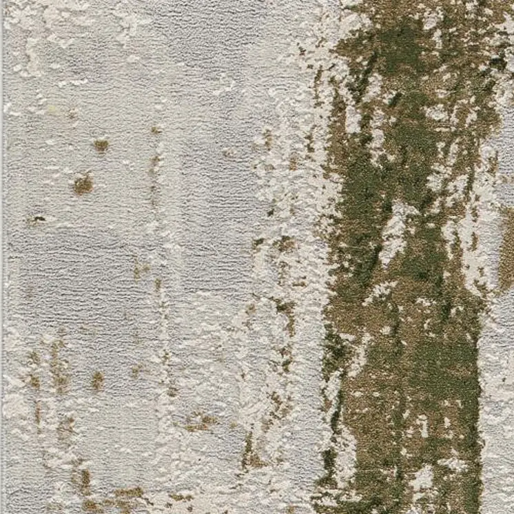 3' X 5' Green Abstract Dhurrie Area Rug