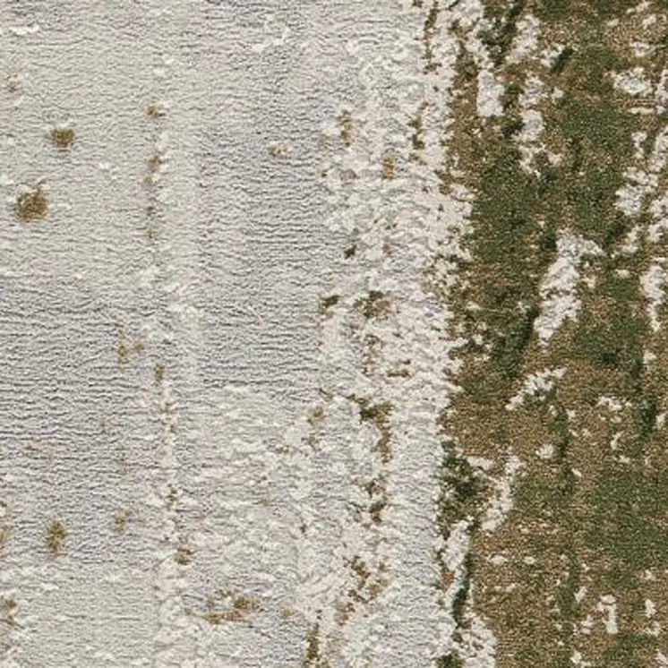 5' X 7' Green And Ivory Abstract Area Rug
