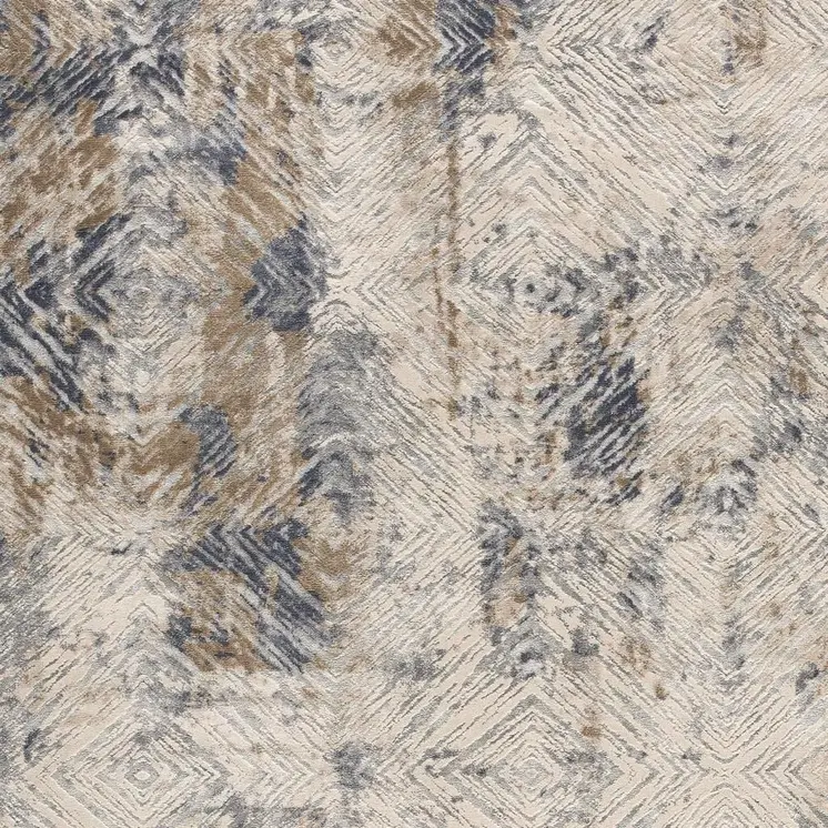 5' X 8' Ivory And Beige Abstract Diamonds Area Rug