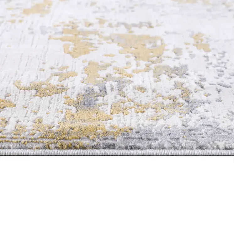 6' X 9' Gold Abstract Dhurrie Area Rug