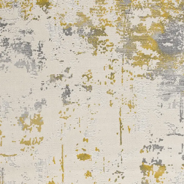 6' X 9' Gold Abstract Dhurrie Area Rug