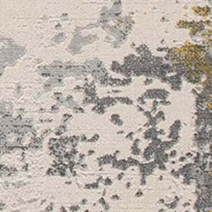 8' Gold Abstract Dhurrie Runner Rug