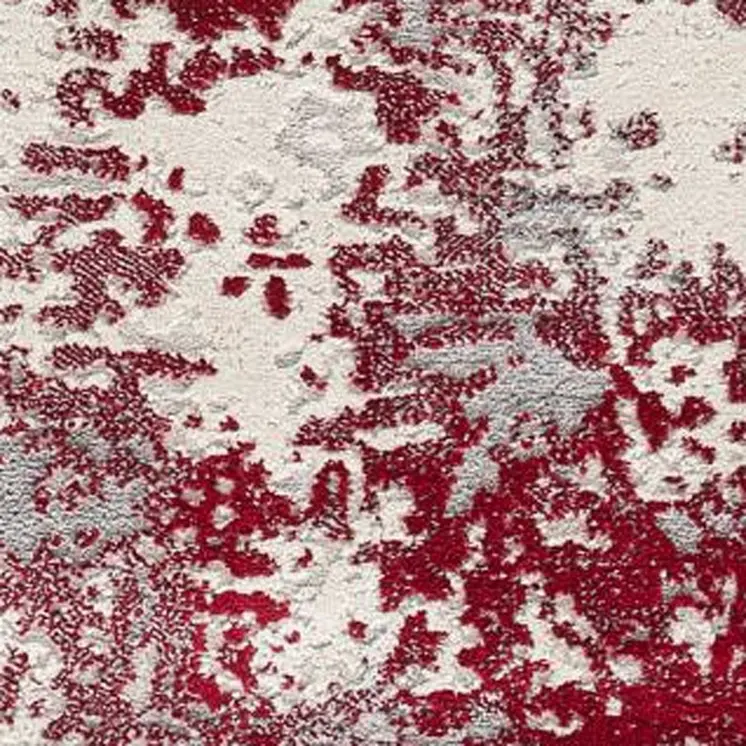 3' X 5' Red Abstract Dhurrie Area Rug